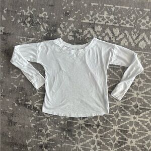 Abercrombie & Fitch Soft AF White Long Sleeve Tee XS Curved Hem